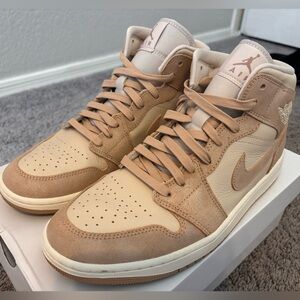 Women's Nike Air Jordan 1 Mid SE Neutral Dusty Pink Size 11